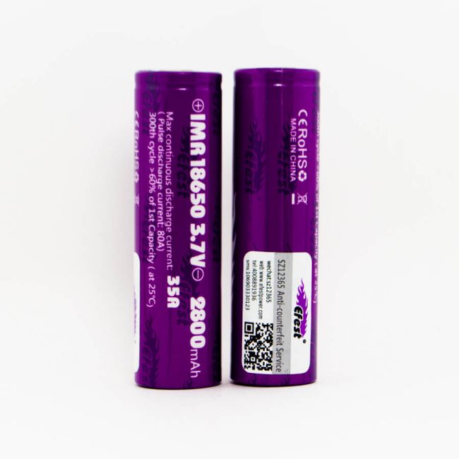 Аккумулятор Efest IMR 18650 35А 2800 мАч Аккумулятор Efest IMR 18650 35А 2800 мАч