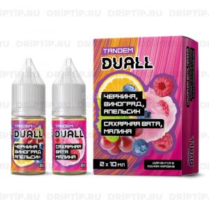 Duall Tandem Salt - Черника Виноград Апельсин и Сахарная Вата Малина Duall Tandem Salt - Черника Виноград Апельсин и Сахарная Вата Малина