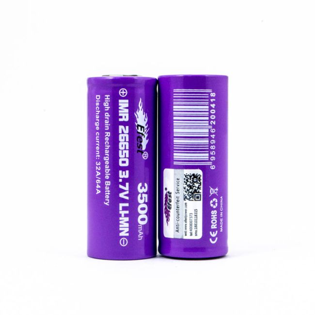 Аккумулятор Efest IMR 26650 64А 3500 мАч (V1) Аккумулятор Efest IMR 26650 64А 3500 мАч (V1)