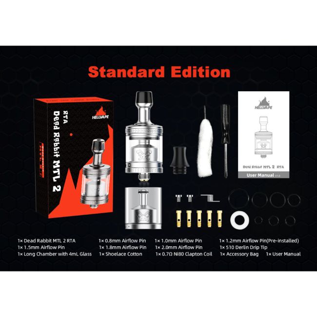 Hellvape Dead Rabbit MTL 2 RTA - обслуживаемый бак Hellvape Dead Rabbit MTL 2 RTA - обслуживаемый бак