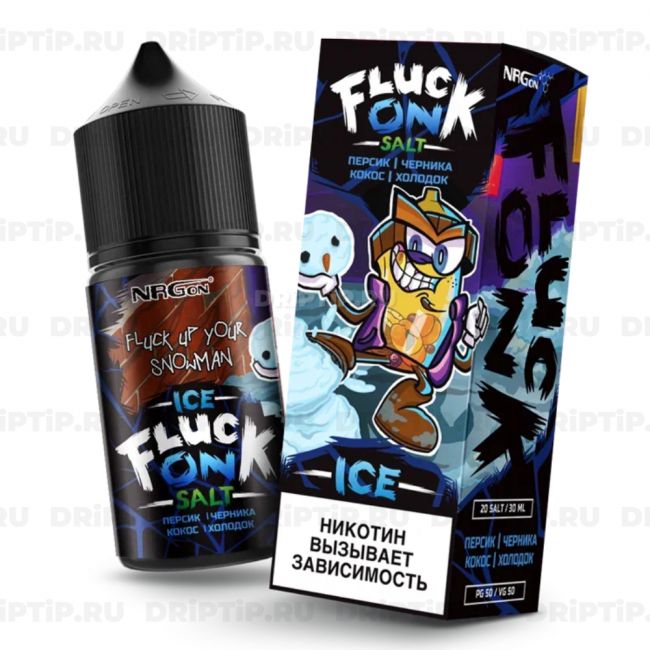Жидкость Fluck On Ice Salt - Персик Черника Кокос Холодок 